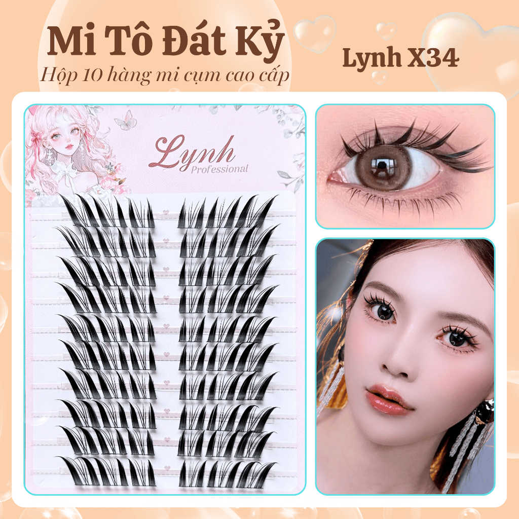 Mi giả Tô Đát Kỷ Lynh X34 Mi cụm Hottrend Tạo ánh mắt Sắc sảo Cool ngầu Cuốn hút