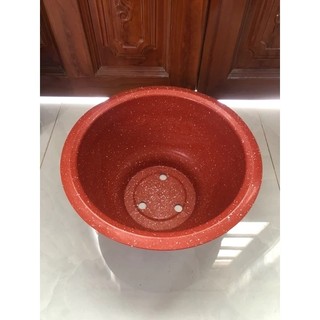 Chậu hoa Phúc Lộc Thọ - Chậu Nhựa Truyền Thống Trồng Cây Màu Đỏ Gạch Đủ Size
