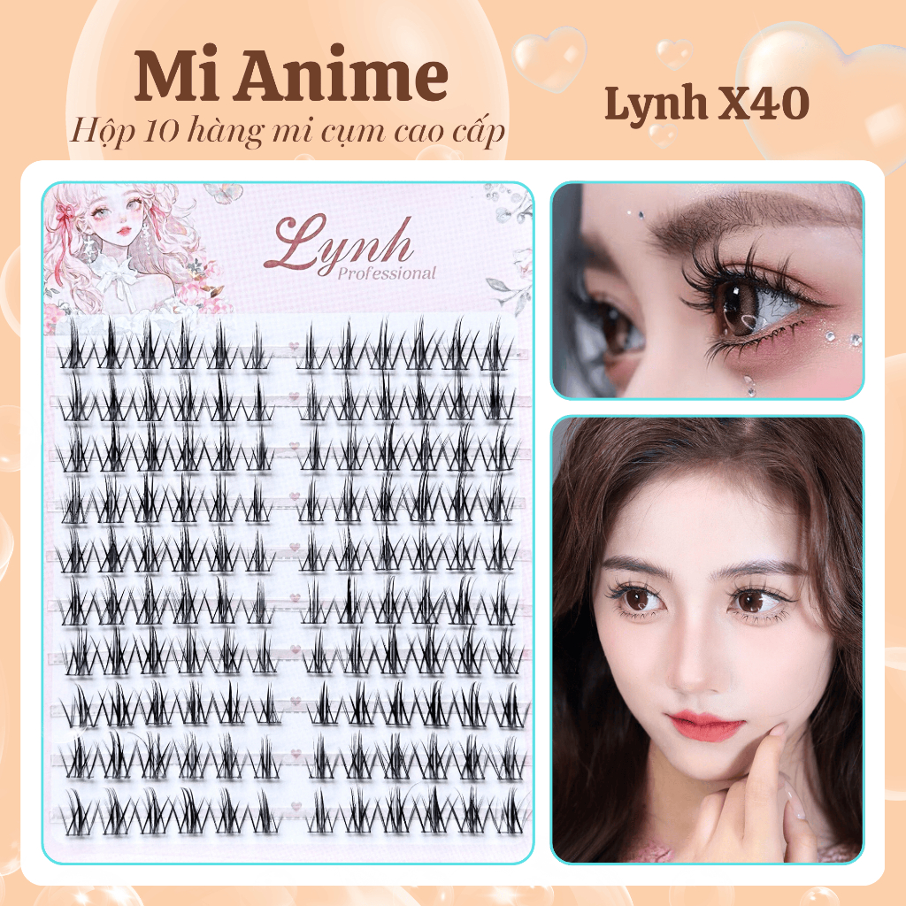 Mi giả Mi Anime Lynh X40 Phù hợp Makeup Đi tiệc, Chụp ảnh, Quay video