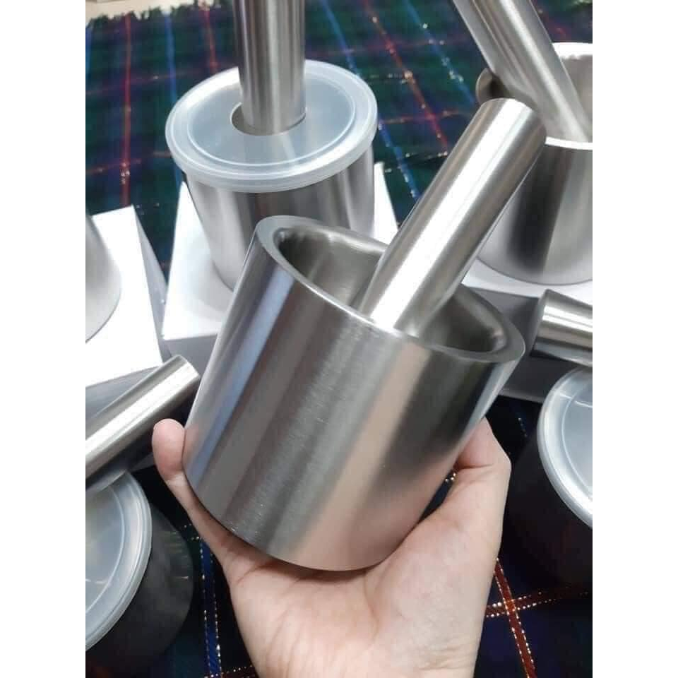 BỘ CỐI CHÀY GIÃ GIA VỊ BĂNG INOX 304 CÓ NẮP ĐẬY CHỐNG BẮN TIỆN LỢI
