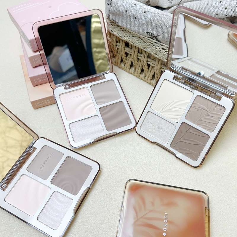 Bảng phấn tạo khối JUDYDOLL 4 ô chính hãng highlight bắt sáng tự nhiên lâu trôi