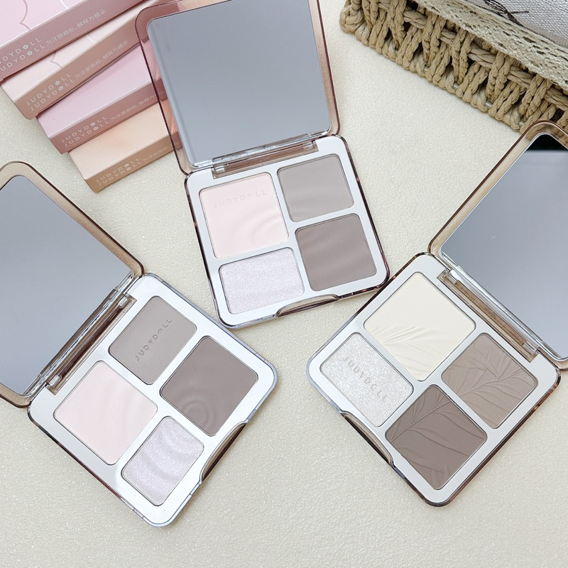 Bảng phấn tạo khối JUDYDOLL 4 ô chính hãng highlight bắt sáng tự nhiên lâu trôi
