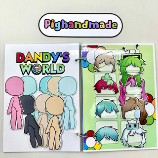 Đồ chơi bóc dán Dandy's World búp bê Gacha 7 nhân vật - Búp bê giấy