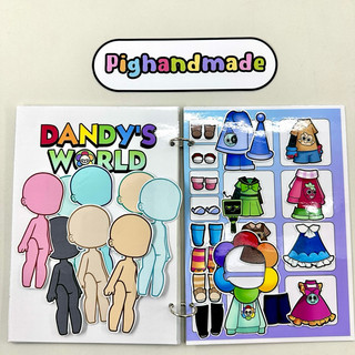Đồ chơi bóc dán Dandy's World búp bê Gacha 7 nhân vật - Búp bê giấy