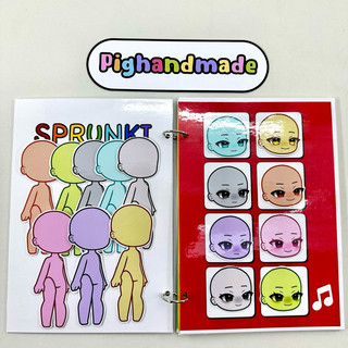 Đồ chơi bóc dán búp bê Gacha Sprunki - 7 Búp bê giấy