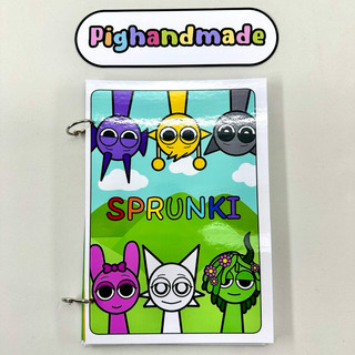 Đồ chơi bóc dán búp bê Gacha Sprunki - 7 Búp bê giấy