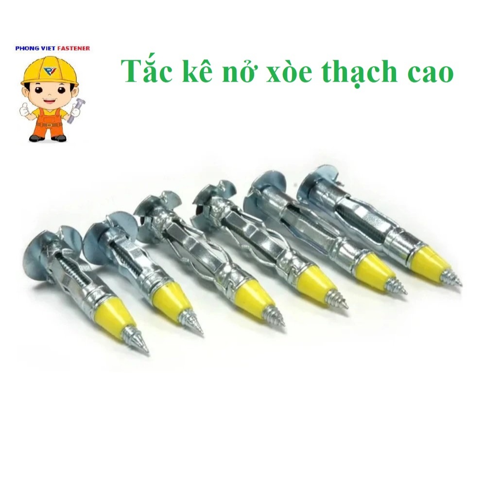 (THÉP MẠ) 10 cái tắc kê nở xòe thạch cao,Vít nở chuyên dùng cho trần thạch cao M6