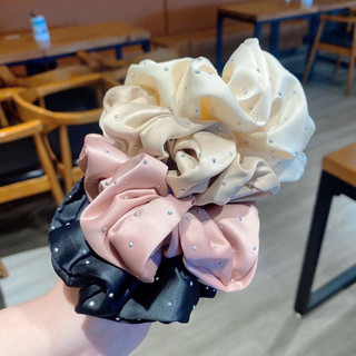 Dây Buộc Tóc Vải Satin Màu Trơn Đính Đá Lấp Lánh Mẫu Mới 🌸🌸🌸
