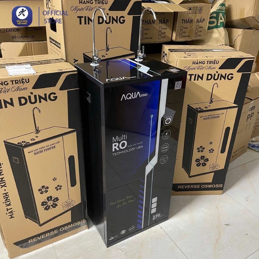 Máy Lọc Nước RO + ION KIỀM 2 Vòi 5 -11 Cấp Lọc AQUA  MVS ( UỐNG TRỰC TIẾP - không nóng lạnh)