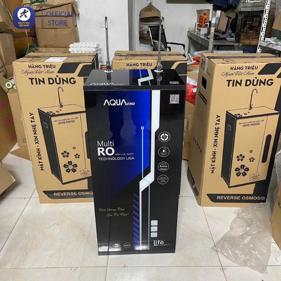 Máy Lọc Nước RO + ION KIỀM 2 Vòi 5 -11 Cấp Lọc AQUA  MVS ( UỐNG TRỰC TIẾP - không nóng lạnh)