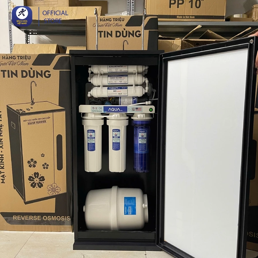 Máy Lọc Nước RO + ION KIỀM 2 Vòi 5 -11 Cấp Lọc AQUA  MVS ( UỐNG TRỰC TIẾP - không nóng lạnh)