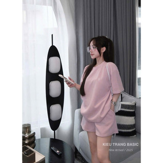 Set Bộ Thể Thao Nữ Ngắn Tay Áo Thun Kèm Quần Sooc Trơn Basic QCCC Cao Cấp