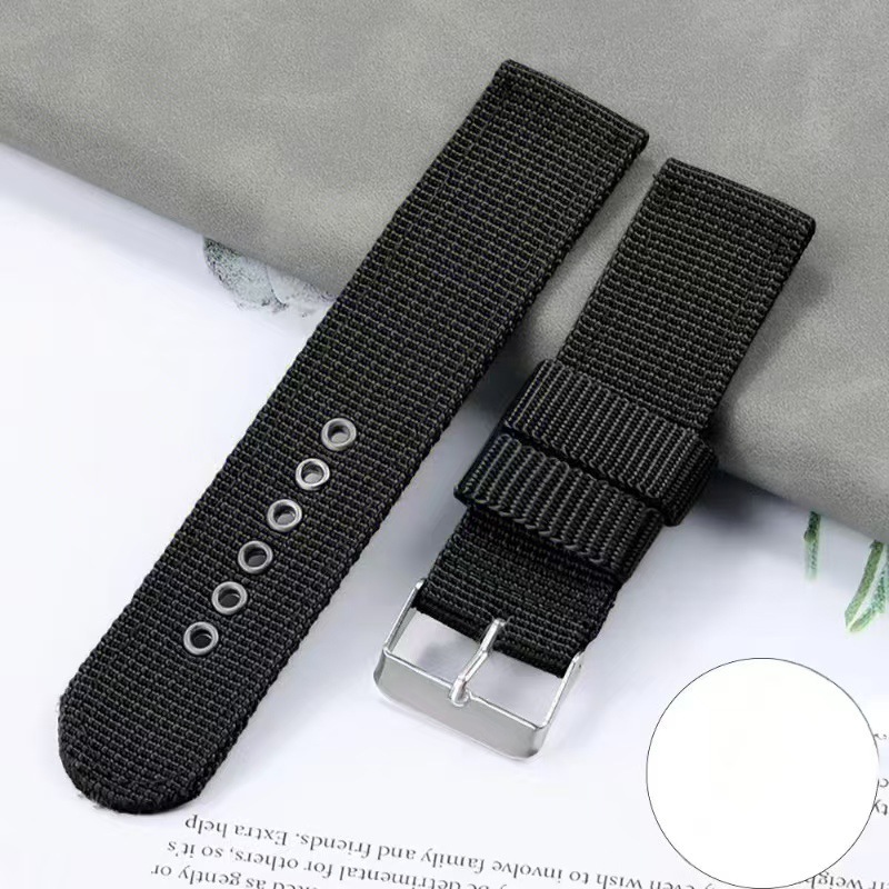 Dây Đồng Hồ Vải Dù Nato Khoen Trắng - Size 16/18/20/22mm | BigBuy360 - bigbuy360.vn