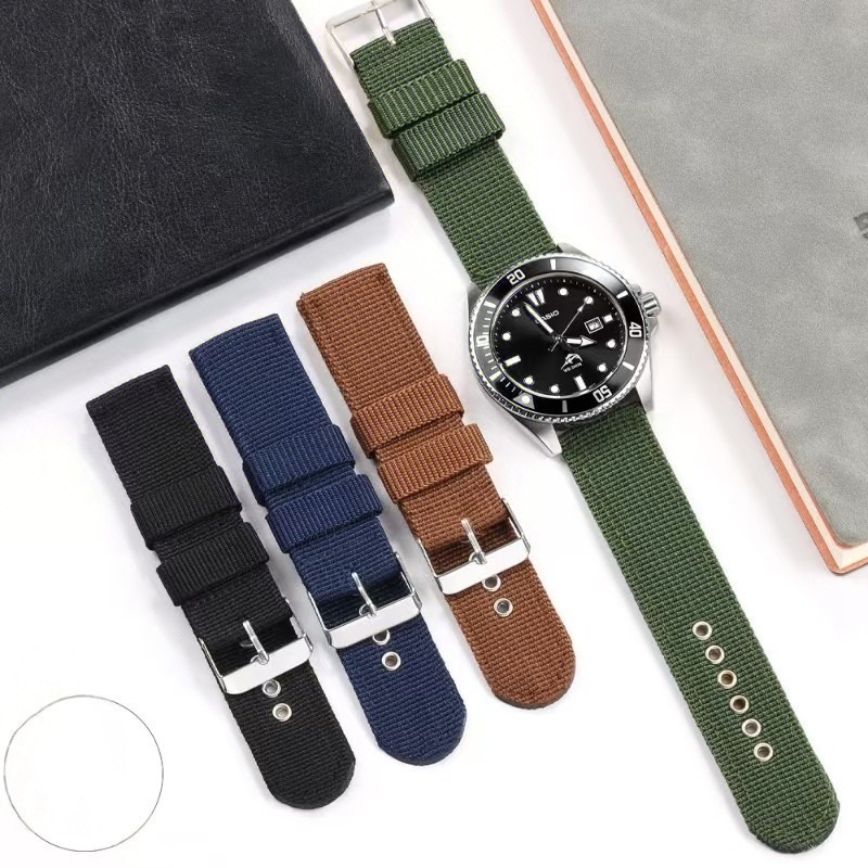 Dây Đồng Hồ Vải Dù Nato Khoen Trắng - Size 16/18/20/22mm | BigBuy360 - bigbuy360.vn
