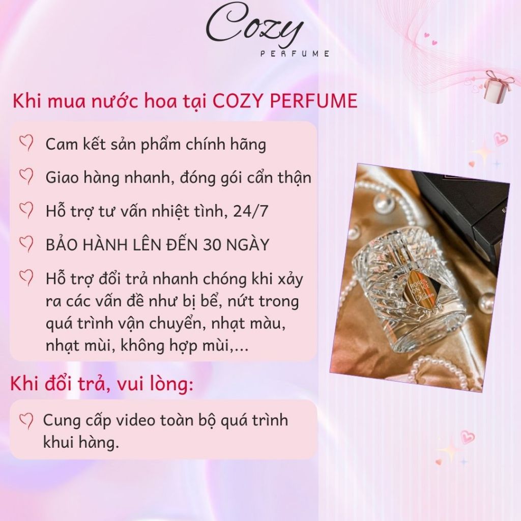 Nước hoa unisex Kilian Roses On Ice By Kilian Chiết 5ml/10ml Hương thơm Sang trọng - Cozy Perfume