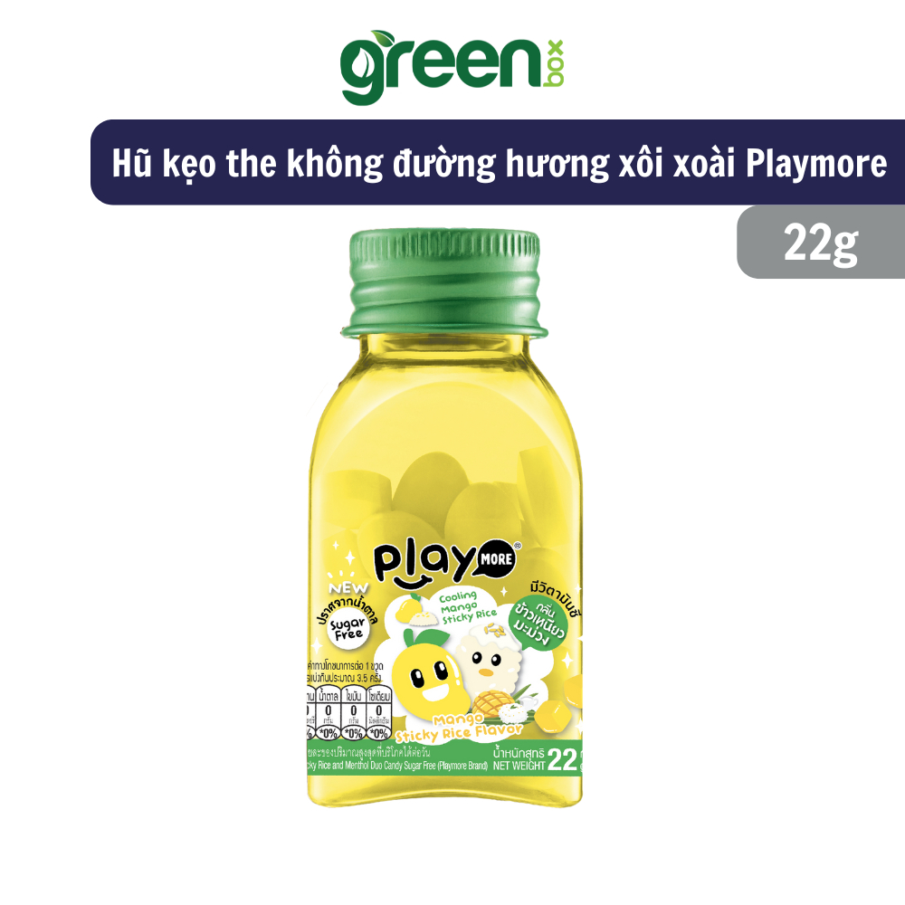 Ảnh Combo 6 hũ kẹo the không đường hương xôi xoài Playmore 22g 3