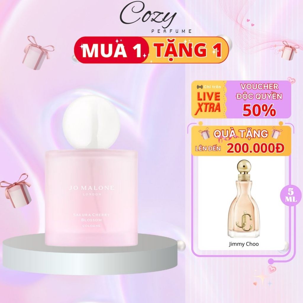 Nước hoa nữ Jo Malone Sakura Cherry Blossom Chiết 5ml/10ml Hương thơm Tươi mát Hiện đại-Cozy Perfume