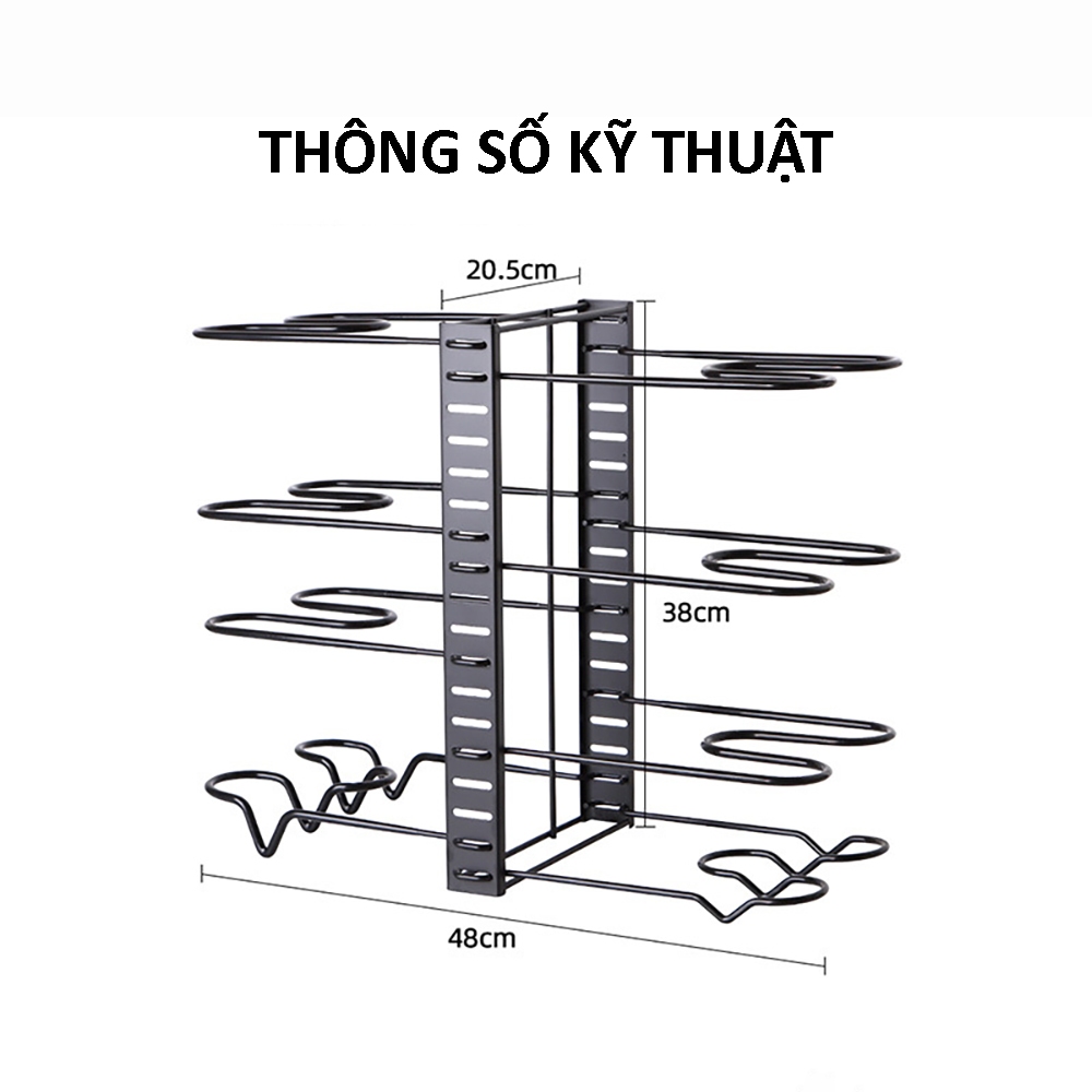 Giá kệ xoong nồi đa năng gấp gọn, chất liệu thép không gỉ sơn tĩnh điện, tuỳ chỉnh theo ý muốn