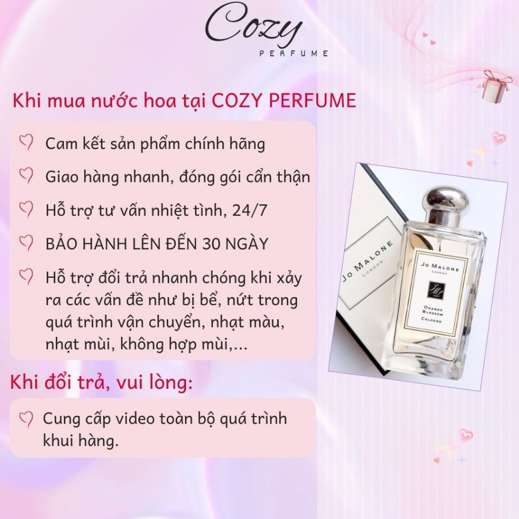 Nước hoa unisex Jo Malone Orange Blossom Cologne Chiết 5ml/10ml Hương thơm Thanh lịch - Cozy Perfume