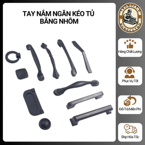 Tay nắm ngăn kéo tủ bằng nhôm màu đen bền bỉ đa năng nhiều loại tùy chọn [Thomoc5.0]