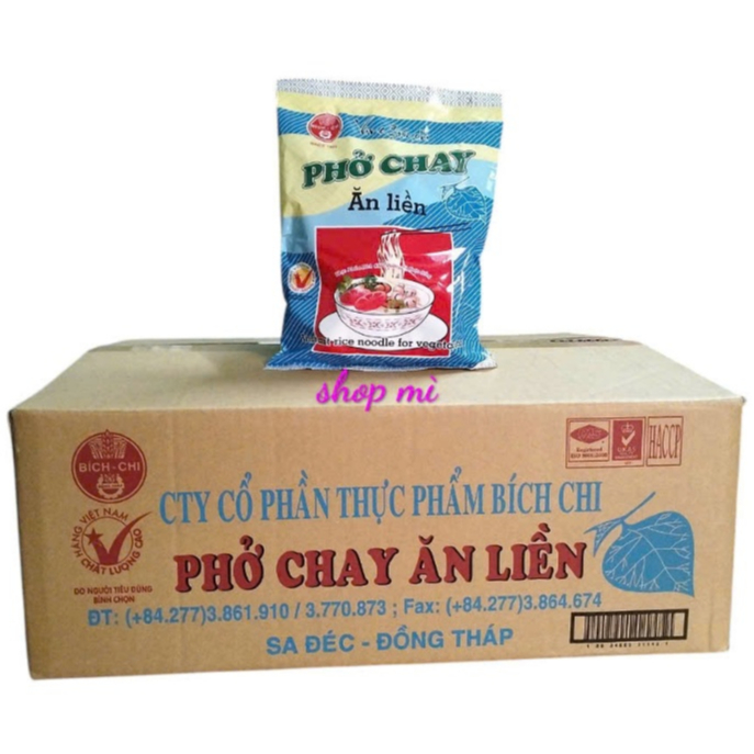 Thùng 30 gói Phở Chay ăn liền hiệu Bích Chi (phở chay, phở chay nấm hương) 60gr x 30 gói