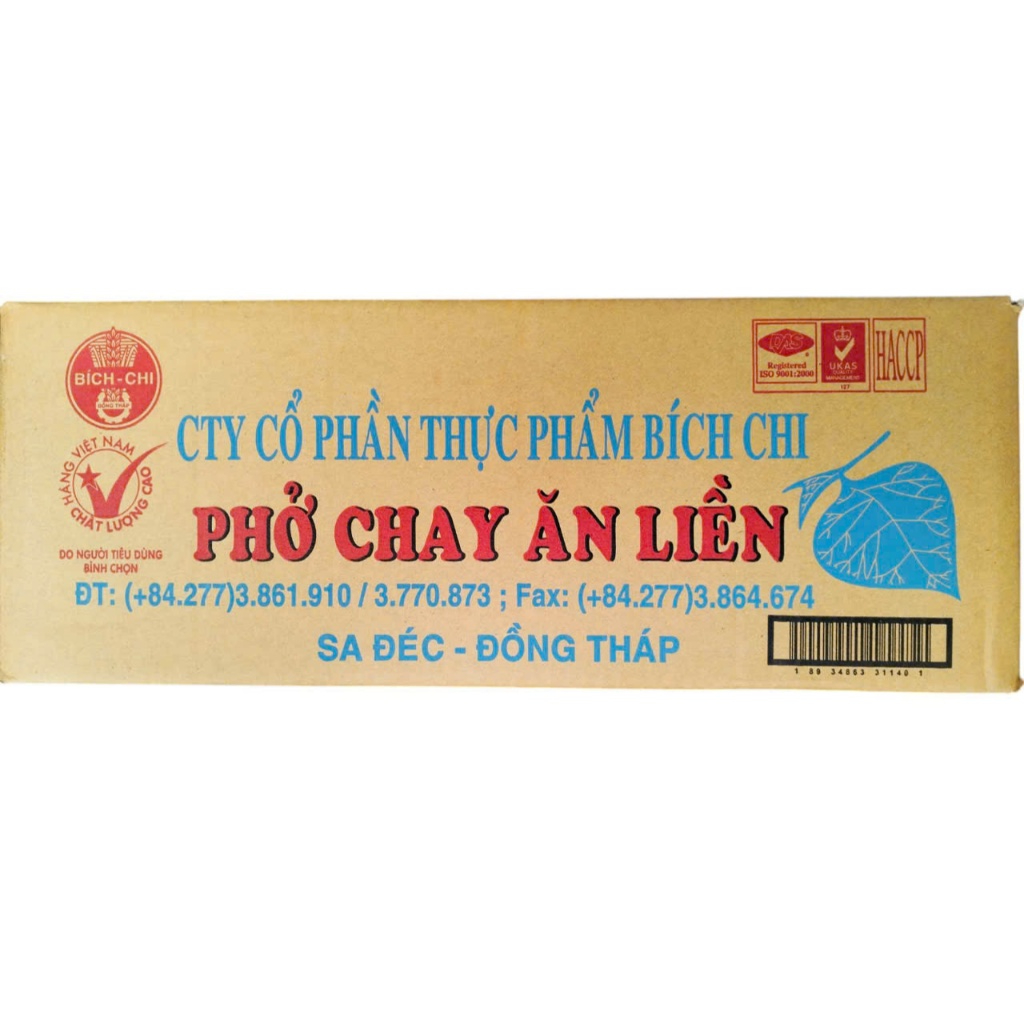 Thùng 30 gói Phở Chay ăn liền hiệu Bích Chi (phở chay, phở chay nấm hương) 60gr x 30 gói