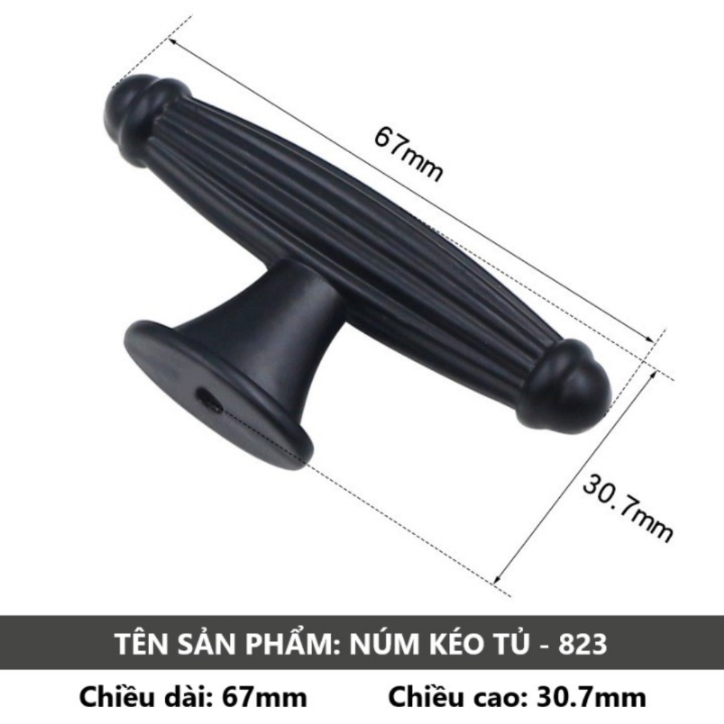 Tay nắm ngăn kéo tủ bằng nhôm màu đen bền bỉ đa năng nhiều loại tùy chọn [Thomoc5.0]