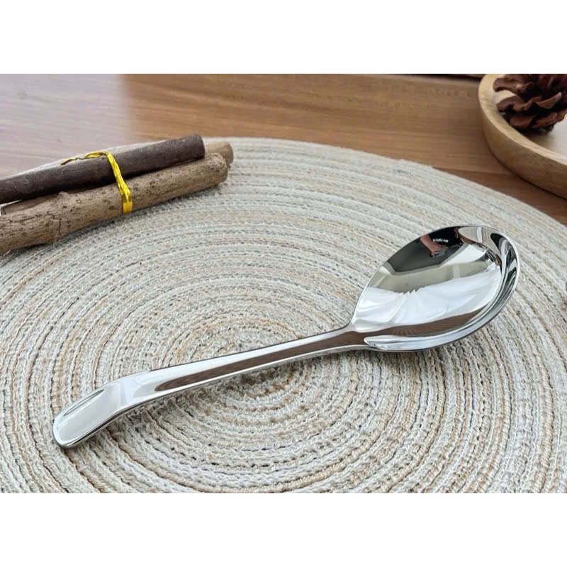 Thìa Muỗng Ăn Cơm Inox Cao Cấp Dày Dặn, Thìa Muỗng Cán Trung Cán Gập 16.5cm RK175