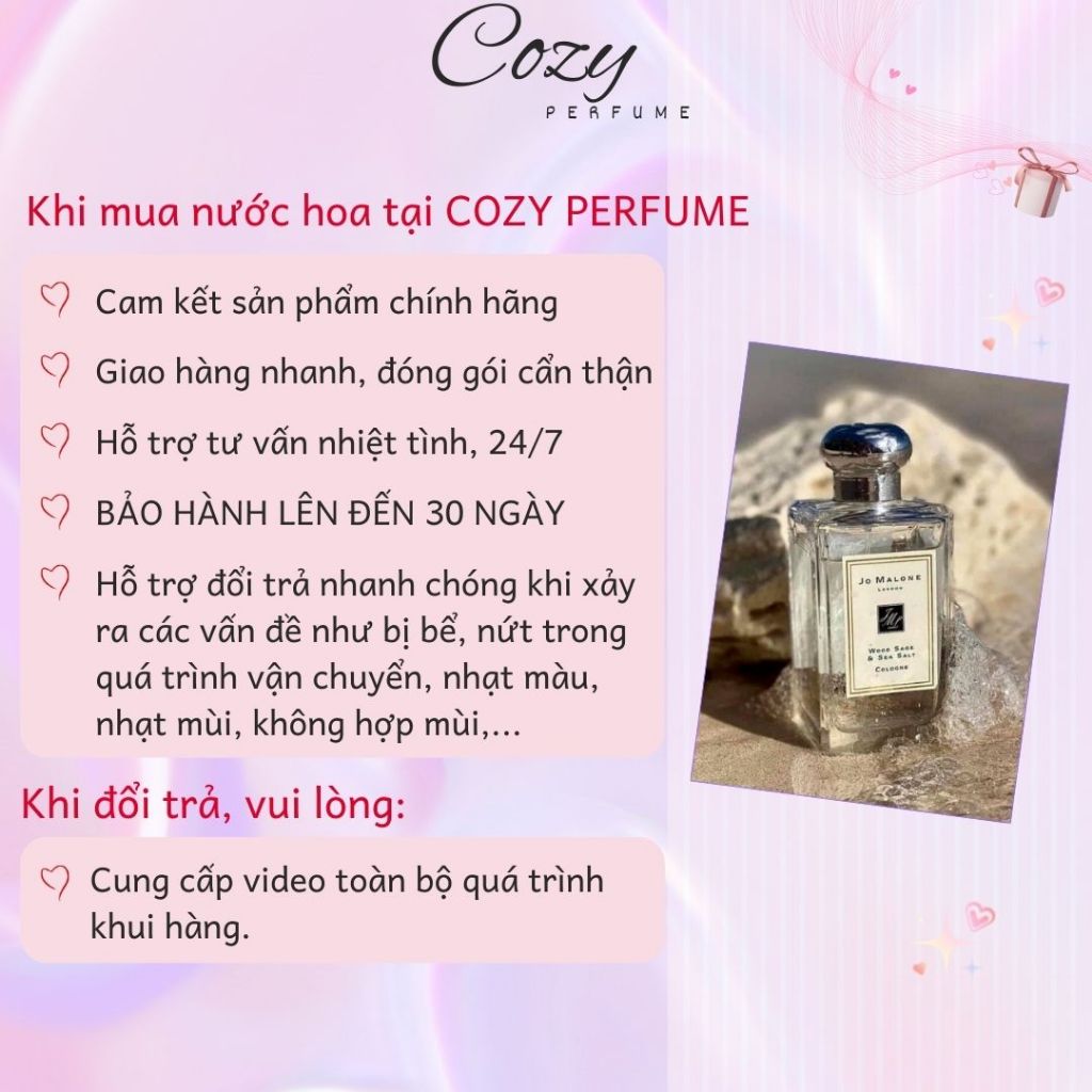 Nước hoa unisex Wood Sage & Sea Salt Cologne Chiết 5ml/10ml Hương thơm Tươi mới - Cozy Perfume