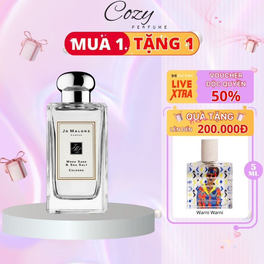 Nước hoa unisex Wood Sage & Sea Salt Cologne Chiết 5ml/10ml Hương thơm Tươi mới - Cozy Perfume