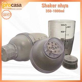 Bình Lắc Shaker Nhựa 350ML - 530ML - 700ML - 1000 ML (Đã bao gồm nắp) - Bình pha chế cocktail