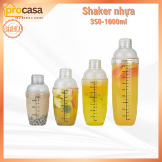 Bình Lắc Shaker Nhựa 350ML - 530ML - 700ML - 1000 ML (Đã bao gồm nắp) - Bình pha chế cocktail
