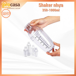 Bình Lắc Shaker Nhựa 350ML - 530ML - 700ML - 1000 ML (Đã bao gồm nắp) - Bình pha chế cocktail
