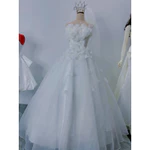 Đầm cưới, đi bàn, cô dâu kim tuyến lấp lánh  đính hoa lông vũ full size S/M/L/XL ( hàng có sẵn ) nhận may theo số đo — ảnh 7