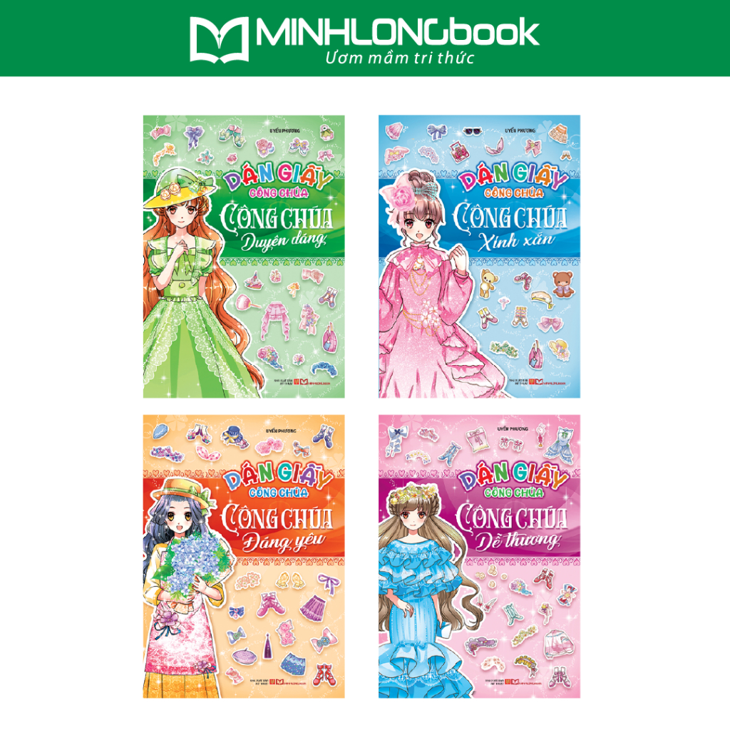 Sách: Combo Dán Giấy Công Chúa (4 Cuốn) - Sticker Dễ Thương Cho Bé
