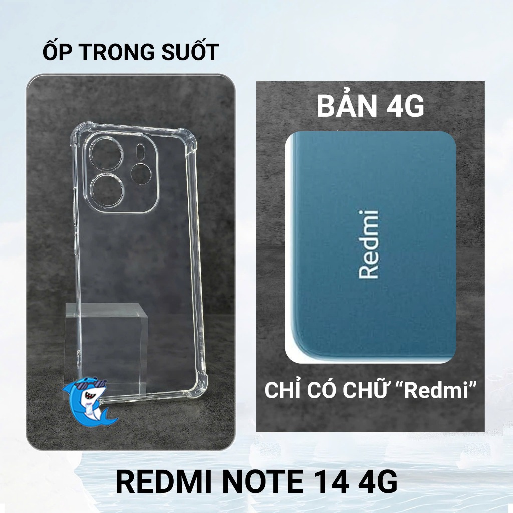 Ốp lưng Redmi Note 14, 14 Pro 4G 5G silicon trong suốt dẻo chống sốc Vỏ bao điện thoại xiaomi