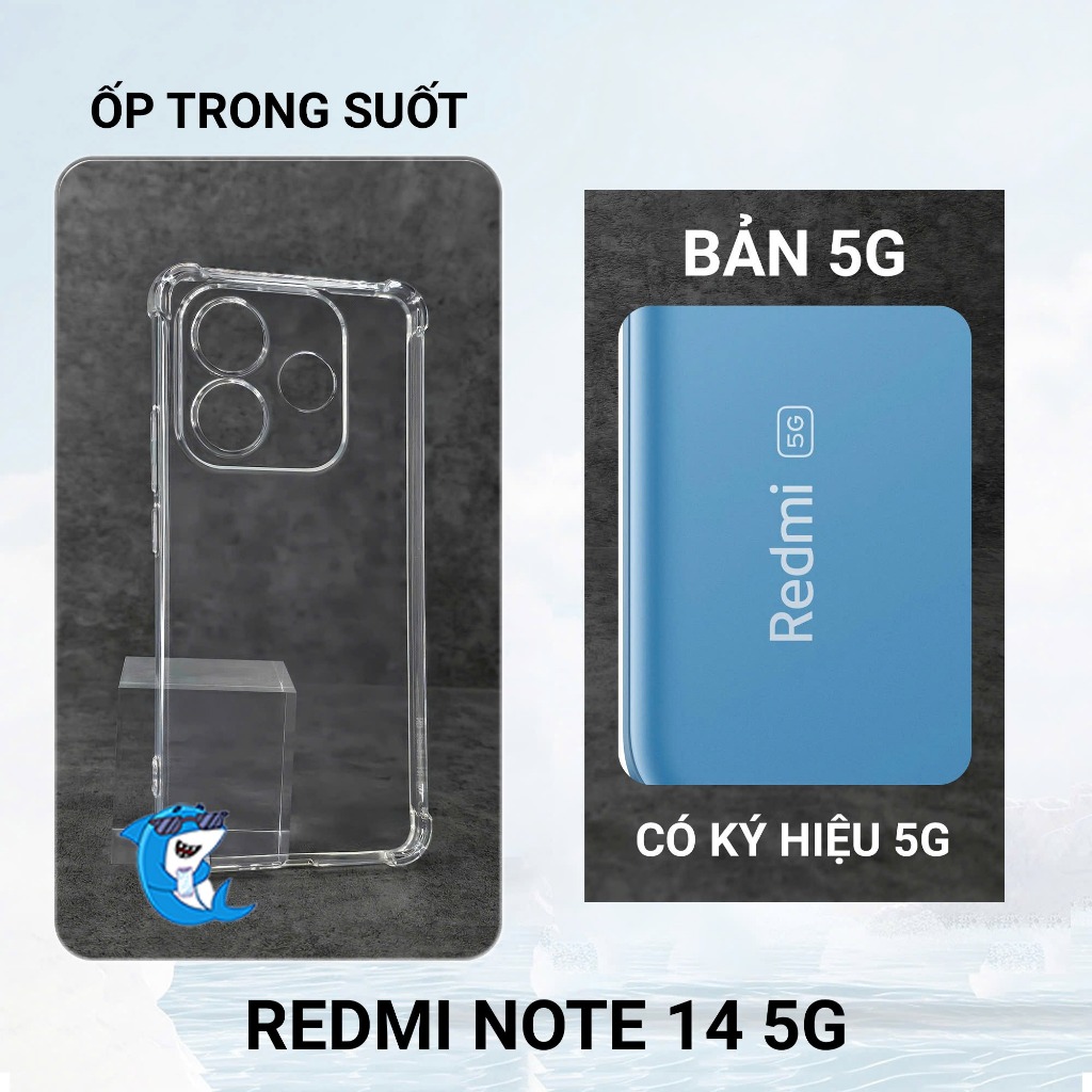 Ốp lưng Redmi Note 14, 14 Pro 4G 5G silicon trong suốt dẻo chống sốc Vỏ bao điện thoại xiaomi