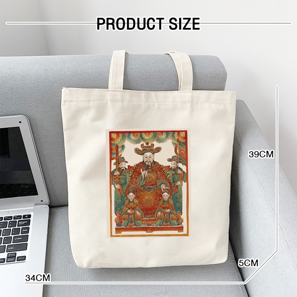 Túi Tote bộ sưu tập TRANH ĐÔNG HỒ Việt Nam túi vải canvas đeo vai phong cách đi chơi đi học thời trang đựng đồ tota071