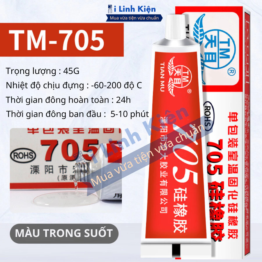 Keo 705 trong suốt bảo vệ bo mạch chống ẩm chính hãng ilinhkien.