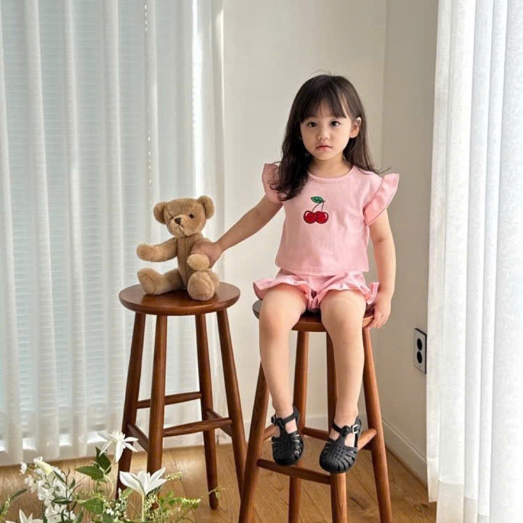 (HÀNG CÓ SẴN)-QCCC- Set bộ đồ cherry mặc đi chơi ở nhà đều đẹp cover Hàn Quốc hàng quảng châu cho bé gái 9-16kg