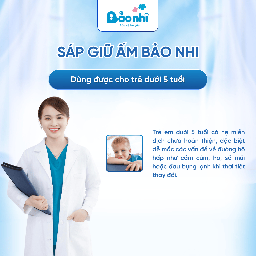 Sáp Giữ Ấm Cho Bé BẢO NHI Tránh Cảm Giảm Ho Ngừa Ngạt Mũi Từ Tinh Dầu Thiên Nhiên An Toàn Cho Bé 15g