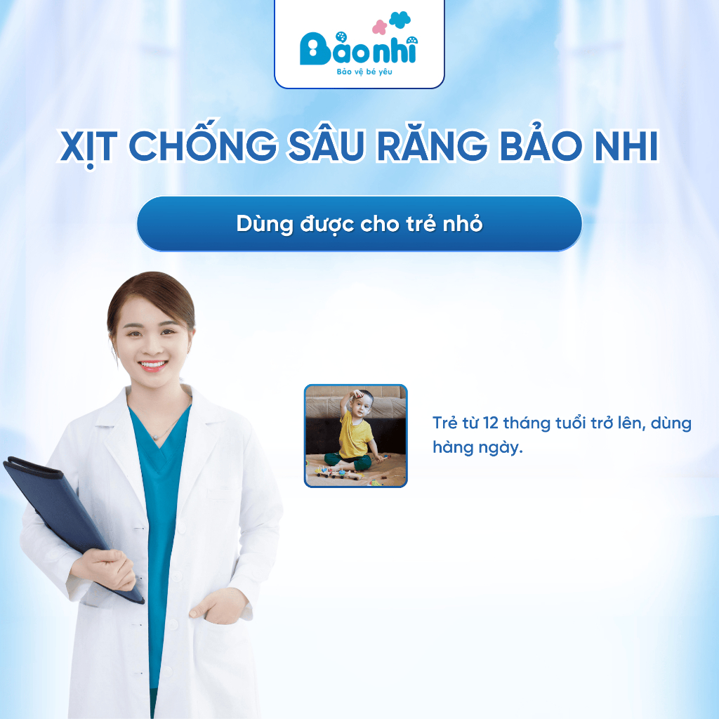 Xịt Chống Sâu Răng Bảo Nhi công nghệ Nhật Bản Sạch Mảng Bám Giảm Hôi Miệng An Toàn Khi Nuốt 30ml