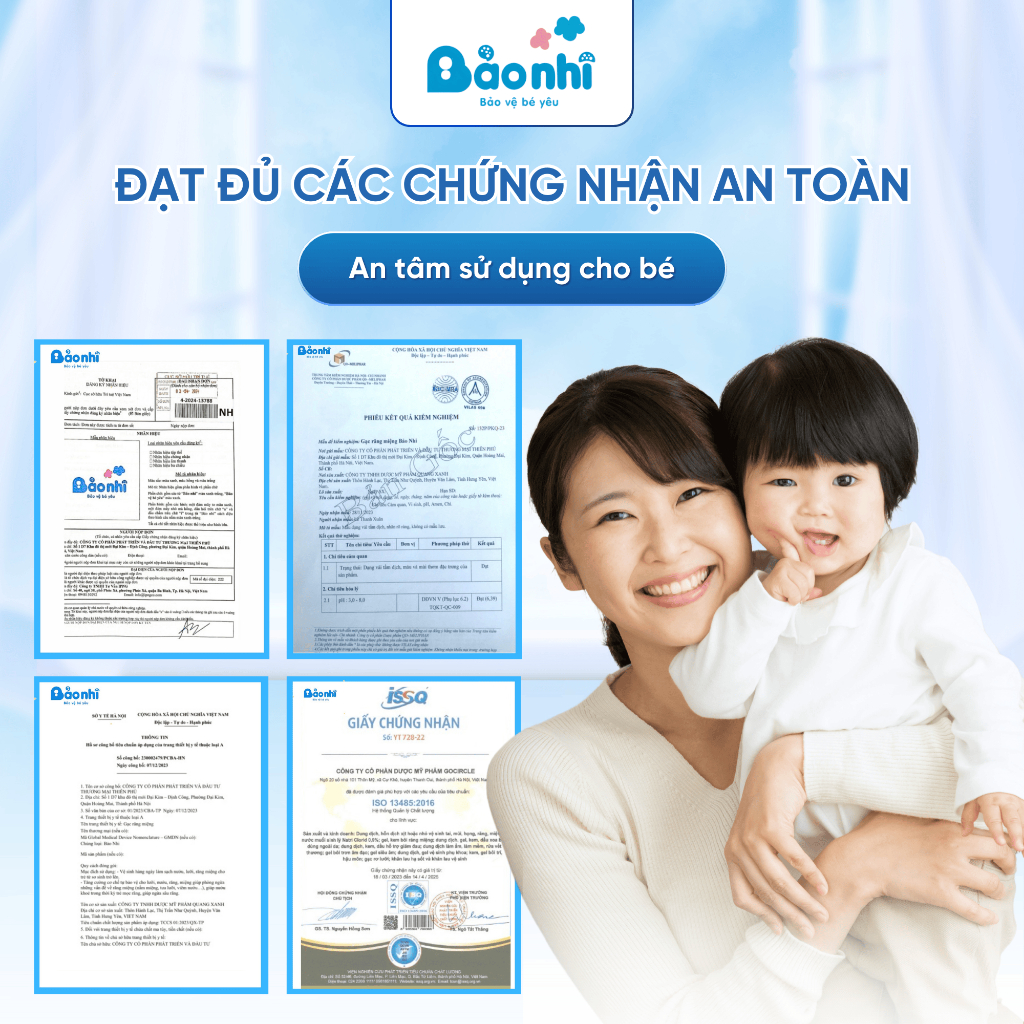 Gạc Rơ Lưỡi Bảo Nhi Tiêu Chuẩn 5SAO, Làm Sạch Răng, Lưỡi, Nướu và Khoang Miệng Cho Bé - 30Gói/Hộp