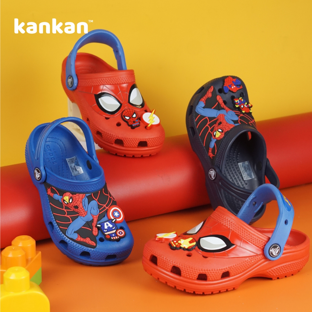 [Bản Cao Cấp] Sục Cross Cho Bé Trai KanKanStore Dép Sục Trẻ Em Người Nhện Spiderman KA26
