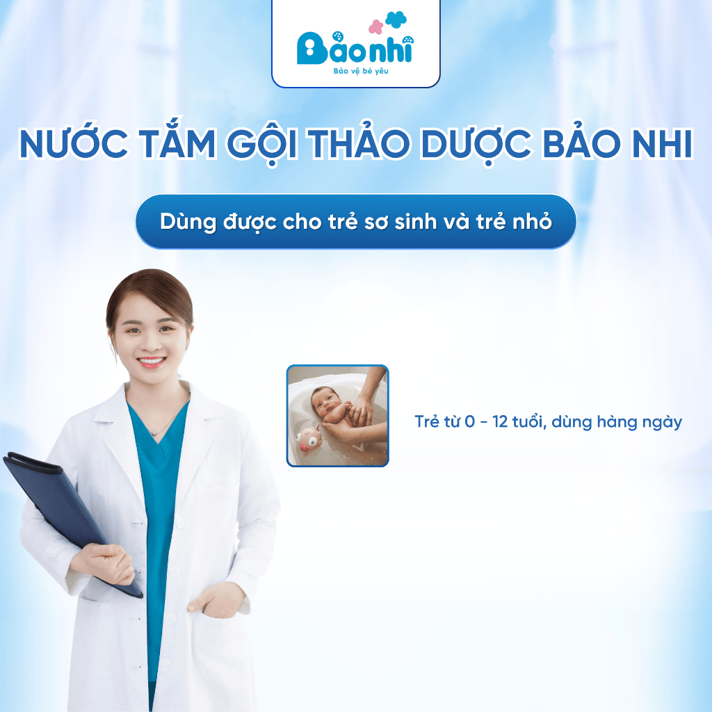 Nước Tắm Thảo Dược Bảo Nhi Giúp Giảm Mẩn Ngứa Và Rôm Sảy, Hỗ Trợ Làm Sạch, Mát Da Bé - Chai 200ml