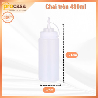 Bình Nhựa Đựng Tương, Sirup, Nước Sốt, Chai lọ đựng siro - Có Vạch Chia - tròn - vuông