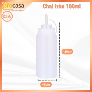 Bình Nhựa Đựng Tương, Sirup, Nước Sốt, Chai lọ đựng siro - Có Vạch Chia - tròn - vuông