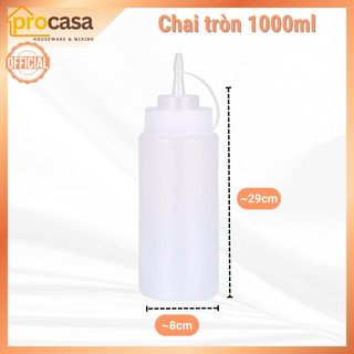 Bình Nhựa Đựng Tương, Sirup, Nước Sốt, Chai lọ đựng siro - Có Vạch Chia - tròn - vuông