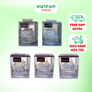 Set 2 Núm Ti Silicone Hàn Quốc Mother-K size S/M/L/XL