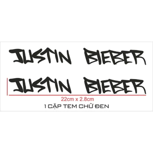 tem justin bieber ( giá 1 cặp )